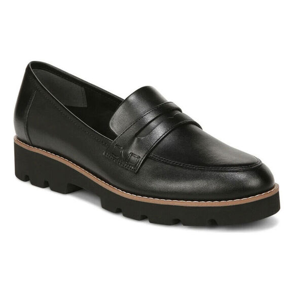 Vionic Cheryl II I7819L1 Loafers Women's US 8 Black Leather Casual Shoes ZPO519 - Picture 1 of 15